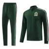 23 24 Mexiko Long Zipper Soccer Tracksuits Football Jerseys Training Suit Raul Chicharito Lozano dos Santos 2023 2024 Fotbollsmän och barnjacka sportkläderpaket