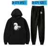 Anime oyasumi goodnight punpun tracksuit män sätter mode sportdräkt huva tröja+sweatpants 2 stycken set män kläder