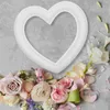 Fleurs décoratives 4 pièces couronne artisanale anneaux de coeur en polystyrène pour bricolage mariage fête de Noël fournitures d'arrangement floral ornement blanc
