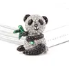 Brooches Cute China Panda Brooch Pins Animal Rhinestone Enamel Crystal Pin For Clothing Backpack Hat Decoration Jewel Gift Women