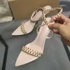HBP icke-varumärke Ny ankomst Sandalias Encaje Nya trendiga sexiga diamantpinnade skor spetsar med klackar med strass