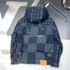 9A herrjacka Designer Hooded Winter Jacket Autumn Men's Windbreaker Zipper Men's Jacket Woven Denim Fabric Monogram Checkerboard Men's Down Jacket 2001