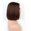 Perucas de fechamento 2x6 BOB chinês e vietnamita cabelo cru duplo desenhado cor natural