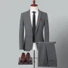 Ternos novos (blazer + calças) terno masculino elegante estilo italiano cavalheiro xadrez casual vestido fino casamento formal conjunto de 2 peças