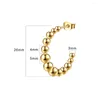 Hoop örhängen trendig c form pärlstav för kvinnor guldpläterade rostfritt stål cirkel hoops mode smycken gåva