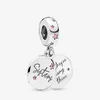 새로운 도착 100% 925 Sterling Silver Forever Sisters Dangle Charm Fit Original European Charm 팔찌 패션 보석 액세서리 189g