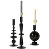 Candle Holders Black Glass Fashion Simplicity Desktop Decorative Candlestick Home Decor Dining Table Mesa Accessories