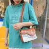 Shoulder Bags Embroidered Piano Keys Square Tote Bag 2024 High Quality Pu Leather Women's Designer Handbag Small Messenger