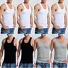 8 szt. Bawełniany Mens Bez rękawów Top Top Solid Mięsień Kamizelka Mężczyźni Undershirts O Neck Gymblothing Tees Tops Body Hombre Men Odzież 240329