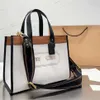 Borsa a mano di alta qualità Canvas Lichee White Field Tote in vera pelle Donna Borsa a tracolla grande da donna 2024 Sconto del 70% Negozio all'ingrosso