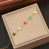 Anhänger Halsketten Persönlichkeit Schmuck Bunte Schmetterling Halskette Mode Edelstahl Set INS Trendy Geschenk