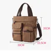 Mens Handbags Briefcase Canvas Shoulder Bag Man for Documents Large Capacity Tote Laptop Crossbody Travel Bags Vintage K004 240329