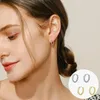 Hoop Earrings Sterling Sier Zircon Geometric for Women Girl Fashion Simple Round Design Jewelry Party Gift Drop