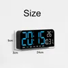 Wall Clocks Electronic Digital Alarm Clock LED Display With Sleep Button Big Digits 5 Modes Adjustable Brightness Desk