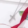 Projektant Tiffay and Co Cross Naszyjnik V Złoto Inkrustowany Diamentowy Diament Pleceni 18 -karat