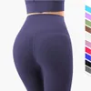 Lu Pant Align Align Lu Lemon Pants With Women Pocket Soft Comtable i full längd Hög midja Leggings Gym Träning Leggins Sports Tights Femal