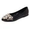 Laarzen 2020 flats schoenen dames ballet prinses schoenen voor casual kristal bootschoenen strass dames flats plus maat 3443