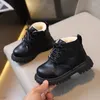 Boots Autumn Winter Kids Short For Boys Britain Style Fashion Barn Girls Läder Toddler Shoes 2024 Casual Retro