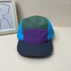 Bollkåpor amerikansk platt kant snabbtorkning 5-panel läger cap japansk skarvning baseball mjuk topp utomhus vandring camping