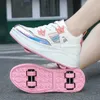 HBP Небрендовые уличные подарки, детские четырехколесные повседневные туфли на роликах для скейтбординга для девочек и мальчиков