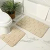 Alfombras de baño 2 unids Alfombras de baño Terciopelo Espuma de memoria Antideslizante Lavado a máquina Se seca rápidamente - Ultra suave para la cocina del dormitorio