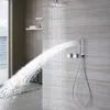 Pommeau de douche à main en laiton massif, pulvérisateur de salle de bains à Ultra haute pression, or Rose, Chrome gris, avec tuyau, douchette ronde 240314