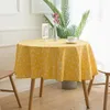 Table Cloth 150CM Decorative Cotton Linen Tablecloth Round Dining Cover Nordic Printed Home Decor Dust For Kitchen