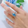 Cluster Rings Wholesale Of S925 Silver 7 13 Water Drop Blue Treasure Pear Shaped High Carbon Diamond