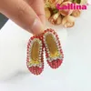 Pendentif Colliers 50pcs / lot Arrivée Strass Ballet Rouge Chaussures Fille Danseur Charme Pour