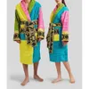 Дизайнерский женский ночной халат унисекс, халат для сна, хлопковая одежда для сна, халат высокого качества, брендовый халат, дышащий, восемь цветов, M-3XL