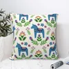 Pillow Swedish Dala Horses Blue Throw Year Child Christmas S Covers Anime Girl