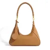 Schulter Taschen Einzelnen Unterarm Tasche Frauen Half Moon Sattel Bolsas Feminina Echtes Leder Bolsos Mujer 2024 Elegante Handtaschen