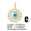 Pendant Necklaces Big Crystal Blue Eye Necklace Copper Gold Plated Shell Evil Amulet Jewelry Making Component Pdtb014