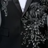 Ternos elegantes com apliques de duas peças, terno masculino para casamento, banquete, dança, baile, traje de natal, blazer masculino, estilo chinês