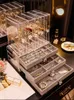 Luxus-Schmuckkästchen Organizer zum Aufhängen von Ohrringen, transparentes Acryl-Display, Halskette, Streukinder, Aufbewahrungsbox, 3 Schichten, 240309