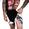 Men's Shorts Stylish Anime Baki Hanma Graphic For Men Athletic Gym Workout 2 In 1 With Compression Liner Fiess Activewear GG