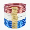 12 Layer Gradient Gold Silicone Jelly Bangle Candy Color Shiny Fine Powder Filling Set Bracelet