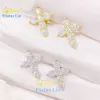 패스 다이아몬드 테스터 고품질 S925 스털링 실버 럭셔리 패션 쥬얼리 VVS Moissanite Cross Earrings for Women