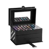 Modèle de croix noire Portable professionnel 45 couleurs ombre à paupières brillant à lèvres poudre fard à joues fond de teint maquillage pinceau ensemble 240311