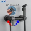 ULA Gold Bidet Faucet Toilet Stainless Steel Handheld Sprayer Set Cold Water Mixer Crane Bathroom Shower Head 240314