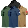 Polo militaire tactique pour hommes maille respirante Combat urbain séchage rapide chasse en plein air randonnée t-shirts polo à manches courtes 240306