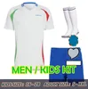 Maglie da calcio in Italia 2024 125 ° Anniversario Shirt da calcio retrò Baggio Totti Verratti Chiesa Barella Maldini Bonucci Kit Kit 771