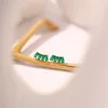 Oorknopjes Youthway voortreffelijk Wit Groen Kubieke Zirkonia Roestvast staal Chic 18K verguld Waterbestendig Modieus Trendy juweel