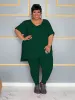 Conjuntos plus size conjuntos de duas peças roupas femininas longo superior legging combinando terno sólido roupas casuais atacado 3xl 4xl 5xl 6xl