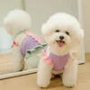 Vêtements de chien printemps et automne de petite couleur de contraste de couleur jupe chat bipèds en peluche en peluche