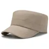 Ball Caps Vintage Adjustable Cotton Military Flat Top Mens Cadet Style Hat Sun Protective Casual Cap Fitted Thicker Warm