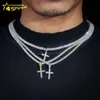 Neu eingetroffen Hip Hop Günstiger Preis Skinny VVS Lab Diamond 10K Gold Kreuz Anhänger für Tenniskette