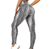 Aktif pantolon moda yılan baskı yoga elastik hayvan cilt spor tozlukları leopar fitness kadınlar yüksek bel spor salonu spor giyim