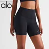 Desginer Yoga Aloyoga Nude Summer No T Pants Womens High Waist Tight Fitness Shorts Honey Peach Hip Tight Sports Trips