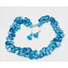 Necklace Earrings Set Exquisite And Beautiful Blue Coral Bracelets 18"